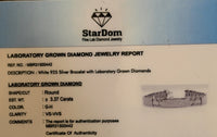 
              3.37 CARAT CERTIFEID LAB GROWN DIAMONDS STERLING SILVER RHODIUM PLATED 8 INCHES 11 MM BRACELET
            