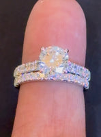 
              14K WHITE GOLD 3.10 CARAT EGL CERTIFIED LAB GROWN DIAMONDS ENGAGEMENT RING WEDDING RING BRIDAL SET
            