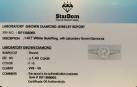 
              14K WHITE GOLD 1.43 CARAT CERTIFIED LAB GROWN DIAMONDS ENGAGEMENT WEDDING RING
            