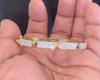 
              10K YELLOW GOLD 3 CARAT NATURAL DIAMOND 13.34 GRAMS GOLD BRACELET BANGLE
            