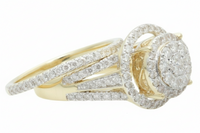 
              10K YELLOW GOLD 1.50 CARAT WOMENS REAL DIAMOND ENGAGEMENT RING WEDDING BAND SET
            