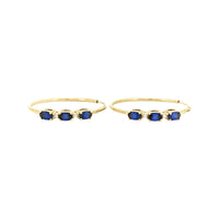 
              1.61 CARAT CERTFIED LAB GROWN DIAMONDS & SAPPHIRE STERLING SILVER GOLD PLATED 32 MM EARRINGS HOOPS
            