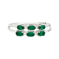 
              1.25 CARAT CERTFIED LAB GROWN DIAMONDS & EMERALD STERLING SILVER RHODIUM PLATED 32 MM EARRINGS HOOPS
            
