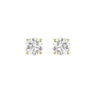 
              14K YELLOW GOLD 1 CARAT CERTIFIED LAB GROWN DIAMONDS 5 MM SOLITAIRE STUDS EARRINGS
            