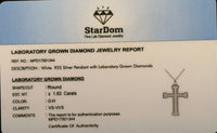 
              1.83 CARAT CERTIFIED LAB GROWN DIAMONDS STERLING SILVER RHODIUM PLATED 1.85 INCHES CROSS PENDANT
            