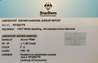 
              14K WHITE GOLD 1.25 CARAT CERTIFIED LAB GROWN DIAMONDS ENGAGEMENT WEDDING RING
            