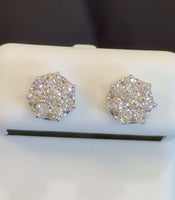 
              1.13 CARAT CERTIFIED LAB GROWN DIAMONDS 8 MM STERLING SILVER RHODIUM PLATED STUDS EARRINGS
            