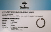 
              6.47 CARAT LAB GROWN DIAMONDS STERLING SILVER GOLD PLATED 8.50 INCHES 10 MM CUBAN LINK BRACELET
            