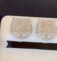 
              .60 CARAT NATURAL DIAMONDS STERLING SILVER 11 MM EARRINGS STUDS
            