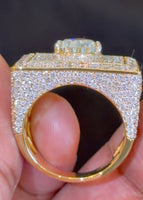 
              10K YELLOW GOLD 11.93 TCW 4 CARAT CENTER PEAR CERTIFIED LAB GROWN DIAMONDS RING
            