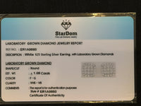 
              1.08 CARAT CERTIFED LAB GROWN DIAMONDS STERLING SILVER 10 MM STUDS EARRINGS
            