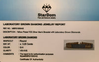 
              3.20 CARAT CERTIFEID LAB GROWN DIAMONDS STERLING SILVER GOLD PLATED 8 INCHES 11 MM BRACELET
            