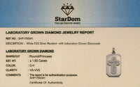 
              1.60 CARAT CERTIFIED LAB GROWN DIAMONDS STERLING SILVER RHODIUM PLATED 1.50 INCHES PENDANT
            
