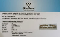 
              2.16 CARAT LAB GROWN DIAMONDS STERLING SILVER GOLD PLATED 8.50 INCHES 9 MM BRACELET
            