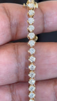 
              14K YELLOW GOLD 5 CARAT LAB GROWN DIAMONDS 7 INCHES 3.5 MM BRACELET
            