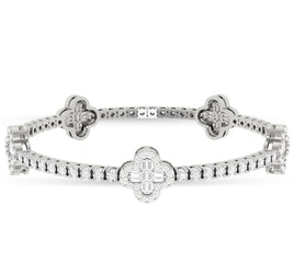 10K WHITE GOLD 1.50 CARAT NATURAL DIAMOND 7 INCHES 9 MM WOMEN BRACELET