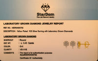 
              .43 CARAT CERTIFIED LAB GROWN DIAMONDS 7 MM STERLING SILVER GOLD PLATED STUDS EARRINGS
            