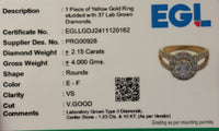 
              10K YELLOW GOLD 2.16 CARAT CERTIFIED LAB GROWN DIAMONDS RING
            