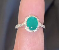 
              10K WHITE GOLD 2.25 CARAT DIAMOND & OVAL EMERALD RING
            