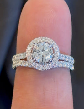 14K WHITE GOLD 1.92 CARAT CERTIFIED LAB GROWN DIAMONDS ENGAGEMENT RING WEDDING BAND BRIDAL SET