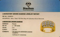 
              1.96 CARAT CERTIFIED LAB GROWN DIAMONDS STERLING SILVER GOLD PLATED RING
            