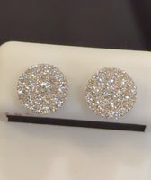 
              1.10 CARAT CERTIFIED LAB GROWN DIAMONDS 9.5 MM STERLING SILVER RHODIUM PLATED STUDS EARRING
            