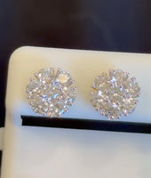 
              2.21 CARAT CERTIFIED LAB GROWN DIAMONDS 10 MM STERLING SILVER GOLD PLATED STUDS EARRINGS
            