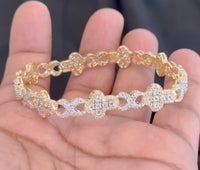 
              10K YELLOW GOLD 3 CARAT NATURAL DIAMOND 16.19 GRAMS 8 INCHES 10 MM BRACELET
            