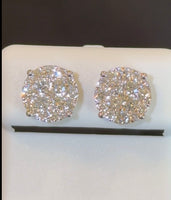 
              1.39 CARAT CERTIFED LAB GROWN DIAMONDS STERLING SILVER 10 MM STUDS EARRINGS
            
