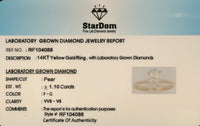 
              14K YELLOW GOLD 1.10 CARAT CERTIFIED LAB GROWN DIAMONDS ENGAGEMENT WEDDING RING
            