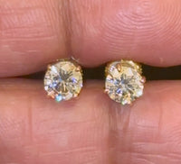 
              10K YELLOW GOLD 1.60 CARAT 7 MM LAB GROWN DIAMONDS STUDS EARRINGS
            