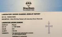 
              .52 CARAT CERTIFIED LAB GROWN DIAMONDS STERLING SILVER RHODIUM PLATED 1.85 INCHES CROSS PENDANT
            
