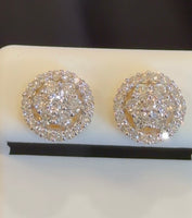 
              1.16 CARAT CERTIFIED LAB GROWN DIAMONDS 10 MM STERLING SILVER GOLD PLATED STUDS EARRINGS
            