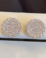 
              .91 CARAT CERTIFIED LAB GROWN DIAMONDS 10 MM STERLING SILVER GOLD PLATED STUDS EARRINGS
            
