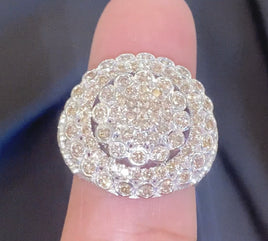 10K WHITE GOLD 3.25 CARAT MENS REAL DIAMOND ENGAGEMENT WEDDING PINKY RING BAND