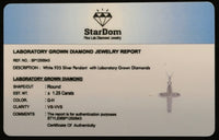 
              1.25 CARAT CERTIFIED LAB GROWN DIAMONDS STERLING SILVER RHODIUM PLATED 1.85 INCHES CROSS PENDANT
            