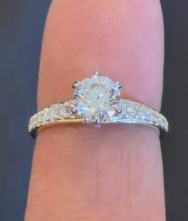 14K YELLOW GOLD 1.39 CARAT CERTIFIED LAB GROWN DIAMONDS ENGAGEMENT WEDDING RING