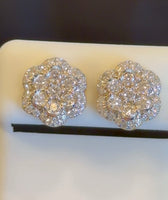 
              1 CARAT CERTIFIED LAB GROWN DIAMONDS 11 MM STERLING SILVER GOLD PLATED STUDS EARRINGS
            