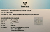 
              14K WHITE GOLD 4.20 CARAT CERTIFIED LAB GROWN DIAMONDS ENGAGEMENT WEDDING RING
            