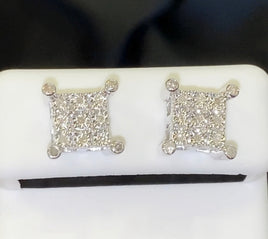.15 CARAT NATURAL DIAMONDS STERLING SILVER 9 MM EARRINGS STUDS