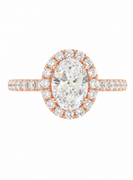 
              14K ROSE GOLD 1.50 CARAT OVAL LAB GROWN DIAMONDS ENGAGEMENT WEDDING RING
            