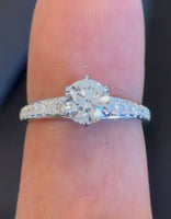 
              14K WHITE GOLD 1.43 CARAT CERTIFIED LAB GROWN DIAMONDS ENGAGEMENT WEDDING RING
            