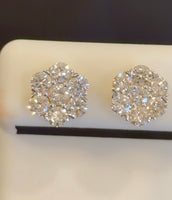 
              1.97 CARAT CERTIFIED LAB GROWN DIAMONDS 10 MM STERLING SILVER GOLD PLATED STUDS EARRINGS
            
