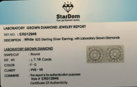 
              1.18 CARAT CERTIFIED LAB GROWN DIAMONDS 11 MM STERLING SILVER RHODIUM PLATED STUDS EARRING
            