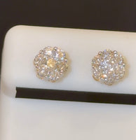 
              1.04 CARAT STERLING SILVER GOLD PLATED 8 MM CERTIFIED LAB GROWN DIAMONDS STUDS EARRINGS
            