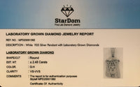 
              2.48 CARAT LAB GROWN DIAMONDS STERLING SILVER 2.50 INCHES JESUS CROSS PENDANT
            