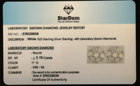 
              2.19 CARAT CERTIFIED LAB GROWN DIAMONDS 10 MM STERLING SILVER RHODIUM PLATED STUDS EARRINGS
            