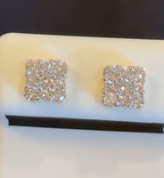 
              .90 CARAT CERTIFIED LAB GROWN DIAMONDS 7 MM STERLING SILVER GOLD PLATED STUDS EARRINGS
            