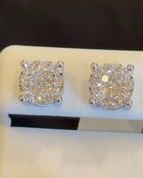 
              .82 CARAT CERTIFED LAB GROWN DIAMONDS STERLING SILVER 10 MM STUDS EARRINGS
            
