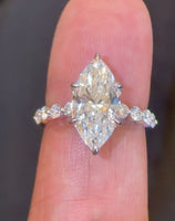 
              14K WHITE GOLD 4.52 CARAT CERTIFIED LAB GROWN DIAMONDS ENGAGEMENT WEDDING RING
            